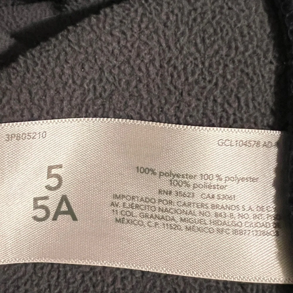 Carter's Navy and Gray Sherpa Fleece lined pullover